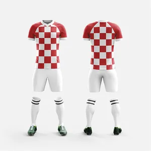 Custom Men's Soccer Football Jerseys Uniforms Soccer Training Suit Soccer Short Sleeves Stripe Jersey