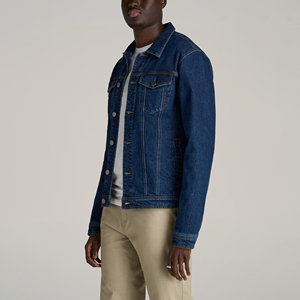 Chaqueta vaquera informal azul claro para hombre con Cuello de piel elegante y 2 bolsillos en el pecho Mejor precio Nuevo diseño - Product Image 6