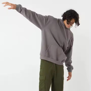 Sweat à capuche décontracté pour homme en polyester/coton, respirant, avec logo personnalisé brodé, coupe classique, uni, pour l'hiver - Product Image 4