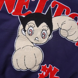 Long boutonné à col personnalisé avec vente en gros, nouveau style de vestes universitaire de baseball universitaire à manches en cuir de bon fournisseur - Product Image 3