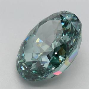 Diamant de laboratoire vert foncé de forme ovale - Product Image 1