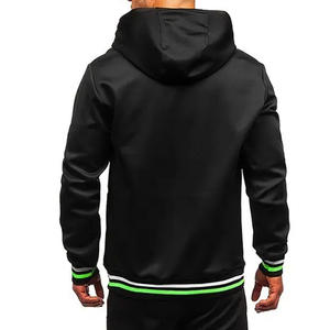 450gsm Top Quality Men's Pullover Hoodies Sweatshirts Streetwear Tracksuits 100% Cotton Stripes Rib <b>Stylish</b> Sweatsuit set - Product Image 4