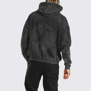 Algodón Poliéster Hecho Sudaderas con capucha de lavado ácido de alta calidad Adultos Ropa al aire libre Hombres Sudaderas con capucha de lavado ácido - Product Image 2
