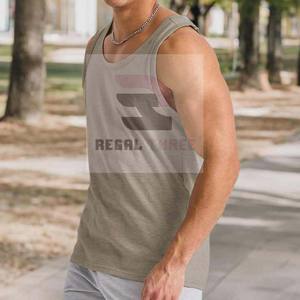 Débardeur de fitness sans manches pour homme personnalisé, haute qualité, respirant, écologique, col rond décontracté, impression de logo, polyester/coton - Product Image 6