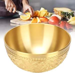 Cuenco de latón con acabado rústico con patrón floral para servir presentaciones de comida orgánica y natural a precio mayorista - Product Image 2