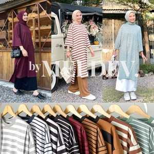 เสื้อทูนิคลายทางขนาดใหญ่แบบเรียบง่าย-Bymeldev - Product Image 1