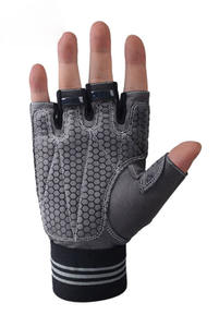 Unisex Cow Hide Leather <b>Gym</b> Gloves for Outdoor Sports Comfortable Breathable Quick Dry Fitness Workout Mitts for <b>Weight</b> Lifting - Product Image 2