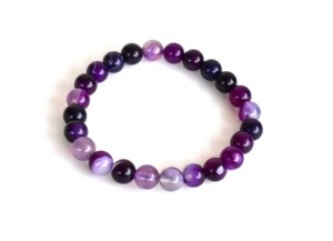 Hot Selling Polished Banded Agate Purple Natural <b>Healing</b> 8mm <b>Bracelet</b> for Meditation Jewelry - Product Image 2