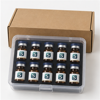 Flacons professionnels en verre ambré avec étiquettes personnalisées pour le stockage organisé des échantillons, étui de protection et ensemble de mousse