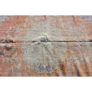 Alfombra Turca, Alfombra Vintage de 6.6x9.4 pies, Alfombra Oriental de Lana Naranja y Azul - Product Image 4