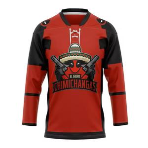 Jersey de hockey sobre hielo con logotipo personalizado de alta calidad, venta al por mayor, bordado sublimado profesional, gran oferta de 2017 - Product Image 2