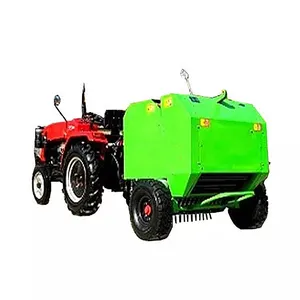 Diesel engine rice straw corn silage packing mini round hay baler machine alfalfa grass wrapper roll baler price for sale