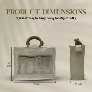 Bolsas de yute duraderas ecológicas al por mayor de primera calidad con personalización de mango de cinta de ventana de PVC transparente - Product Image 2