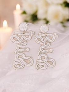 High Quality Handmade <b>Embroidery</b> Earrings Indian Seed Beads Drop <b>Embroidery</b> Earrings Pure Fashion Beaded Earrings - Product Image 5