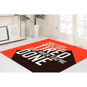 Alfombra Estampada Negra y Roja, Alfombra Delgada, Alfombra de Chenilla - Product Image 1