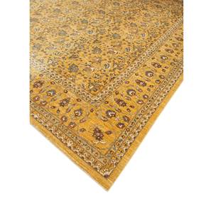 Aalam Gold Hand Knotted Wool <b>Rug</b> Paem-1458 Classic Floral Pattern for Home 9x12 Rectangle for Living Room Bedroom Teen's <b>Space</b> - Product Image 2