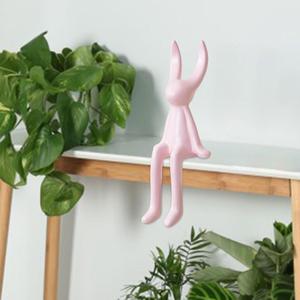 Sculpture de lapin assis en pin avec revêtement en poudre, lapins mignons, sculpture de lapin, décoration intérieure de salon, accessoires de décoration de la maison - Product Image 2