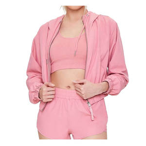 Ensemble court 2 pièces pour femme de haute qualité, coupe oversize, avec veste coupe-vent à fermeture éclair et haut court, ensemble short et veste 2026 - Product Image 1