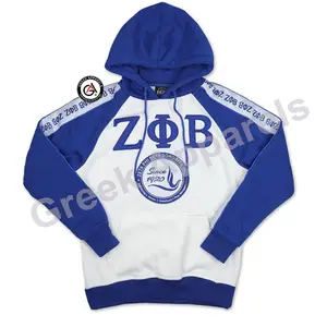 Zeta Phi Beta Soror刺绣女毛圈羊毛连帽衫 | DST定制升华女希腊棉连帽衫