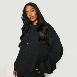 Tenue de sport deux pièces personnalisable pour femme, survêtement d'hiver respirant 100% coton avec imprimé brodé avec OEM - Product Image 3