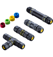 Conector Circular en Forma de I, Impermeable para Exteriores, IP68, con Tornillo, para Cable, PG13, 300V, PVC, 6-10A, 2-5 Pines