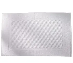 Chất lượng cao KHÁCH SẠN Thảm Tắm làm bằng 100% bông trong Terry trong màu trắng Kích thước 20x32 inch tùy chỉnh 1000 GSM Sản xuất tại Ấn Độ