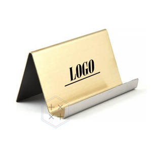 Brushed Gold Business Gift <b>Card</b> Holder with Custom Company Logo - Product Image 4
