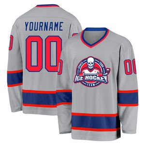 เสื้อฮอกกี้น้ำแข็งแบบพิมพ์ลายเต็มตัว 100% โพลีเอสเตอร์ รับสั่งทำ ปักลาย ปักอักษร ชุดทีมชาย ขายส่ง - Product Image 1