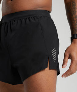 Shorts de plage unis vierges personnalisés Shorts de course Shorts de survêtement d'été pour hommes avec trous de maille sur le côté - Product Image 4