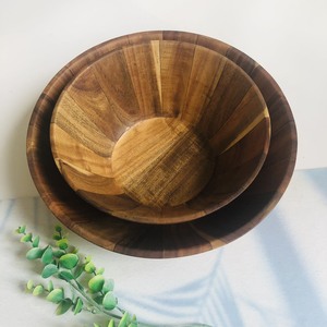 VITRAPRO-cuenco de servicio de ondas de Acacia para frutas o ensaladas, cuenco de madera laminada, logotipo personalizado, asequible al por mayor - Product Image 6