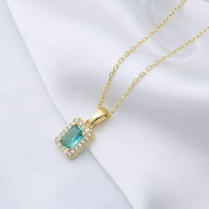 Paraiba Vert Pierre Charme Collier En Gros 925 Bijoux En Argent Sterling Turc À La Main - Product Image 4