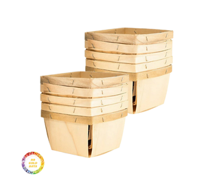 Hot Trend Vintage Style Handmade Wood <b>Storage</b> Baskets Directly Vietnam Factory Square Shape for <b>Bread</b> Snack Food Serving Kitchen - Product Image 1