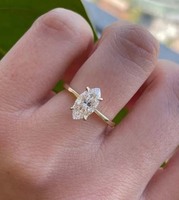 Impresionante Anillo de Plata de Ley 925 con Incrustaciones de Conchas Marinas en Forma de Gota de Agua de 15-25 mm, Certificado por IGI, Estilo Vintage, Hecho a Mano, Joyería de Verano, Gran Oferta