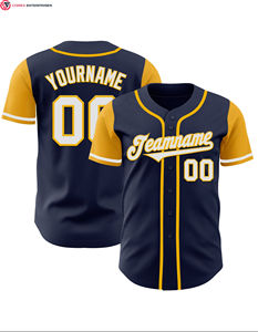 Ensembles de maillots de baseball et de softball à sublimation bicolore authentique blanc-or royal pour hommes et femmes - Product Image 3