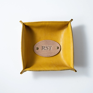 Direct Supplier Customize <b>Square</b> Leather Tray Mini Table Dice Tray Leather Desktop Organizer Office Organizer - Product Image 5
