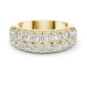 Bague éternité pavée de diamants de laboratoire de 1,92 carat au total pour femmes, clarté VVS-VS EF, or 18 carats, 14 carats, 10 carats et argent 925, rose - Product Image 2