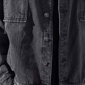 Nueva llegada de encargo azul de los hombres de mezclilla chaqueta de mezclilla estilo casual de moda con servicio OEM para la primavera - Product Image 3