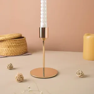 Luxury Modern Romantic Wedding Home Golden Metal <b>Candlestick</b> Stand Long Taper Candle Holder Set for Decorative - Product Image 1