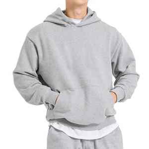 Qualité de luxe hommes 100% coton lourd Streetwear sweat à capuche surdimensionné impression personnalisée pull sweats à capuche pour hommes - Product Image 6