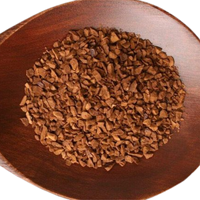 Café instantané lyophilisé granulé 100% extrait de café Robusta caféiné saveur noix se dissolvant dans l'eau chaude