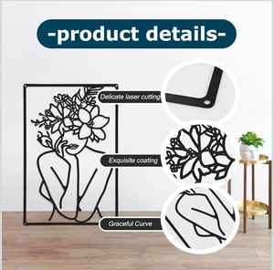 Nouveauté Décoration murale géométrique minimaliste Autocollante en fer Art métallique Accents pour la maison Noël Abstrait Moderne - Product Image 5