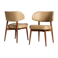 Chaise de jardin en teck, design moderne et unique, assise en mousse épaisse, tissu en cuir, résistante aux intempéries, solution élégante pour s'asseoir en extérieur