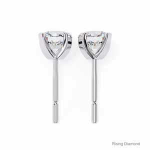 1,0 Ct corte redondo laboratorio cultivado diamante Stud pendiente oro blanco CVD diamante aniversario regalo para ella - Product Image 5