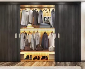 Enbl Armoire moderne modulaire avec porte coulissante en verre dépoli, miroir, armoire murale de cuisine - Product Image 5