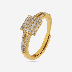 Bague en argent 92,5 micro-pavée, tendance, plaquée or blanc et or rose rhodié, sertie griffes, forme chiffre, idéale pour un cadeau - Product Image 1