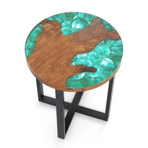 Plateau de table rond en résine de luxe design |   Finition artisanale haut de gamme pour les meubles de salle à manger et la décoration intérieure haut de gamme - Product Image 1