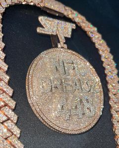 Colgante Hip Hop con Incrustaciones de Moissanita VVS, Joyería Infantil, Pasa el Test de Autenticidad, Chapado en Oro - Product Image 1