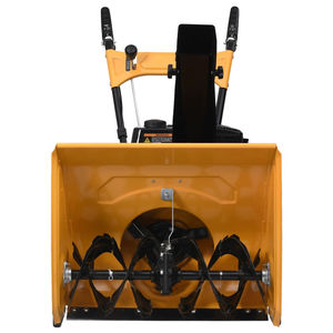 Soplador de nieve eléctrico comercial D1Z4 1 amarillo y negro de 6.5 HP para jardín y granja, con componentes principales del motor y engranajes. - Product Image 3