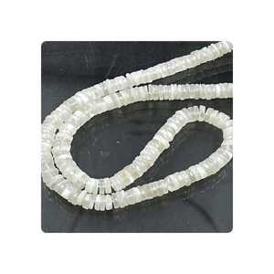 High Quality 17 Inches Strand Natural African White Moonstone <b>Beads</b> 6-7mm Tier Shape Faceted <b>Heishi</b> Stone Pearl Jewelry Making - Product Image 1