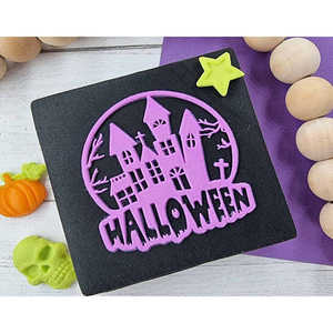 Halloween Castle Fondant Embosser Stamp for Cookie & <b>Cake</b> <b>Decorating</b> <b>Supplies</b> Halloween Theme - Product Image 2